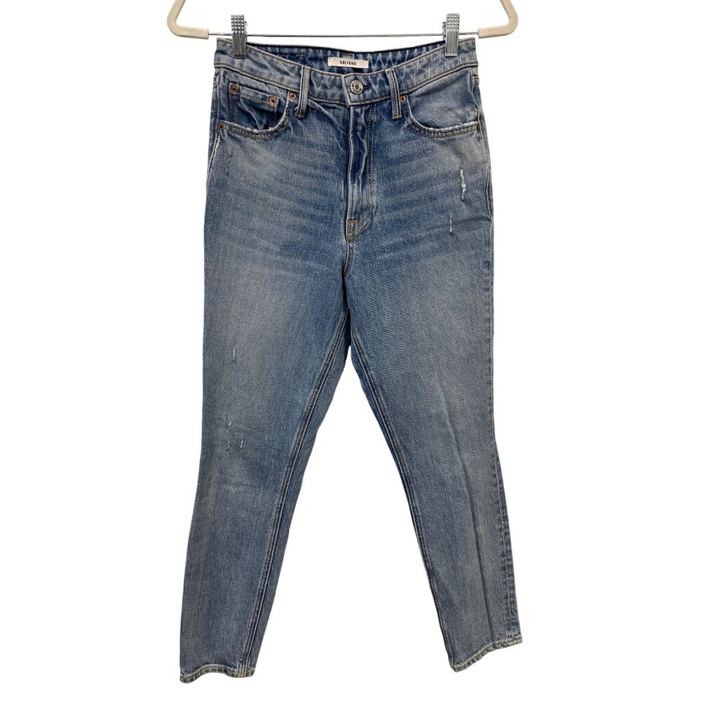 Grlfrnd Karolina Skinny Jean Size 25 Super High Rise Medium Wash Distressed Blue - Picture 3 of 10